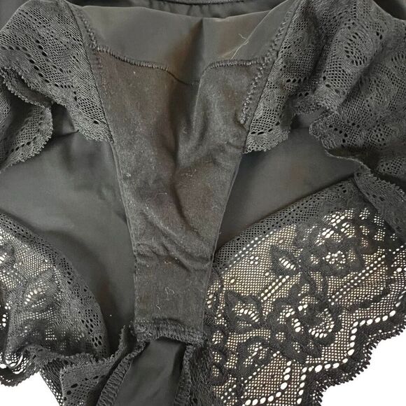 NWT Natori Thong Intimates High Rise Plush Black Lace Size S - Picture 6 of 8